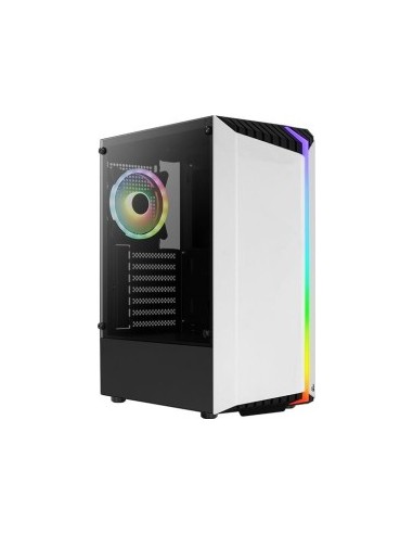 Aerocool Bionic v2 Midi-Tower, RGB, Tempered Glass - black / white