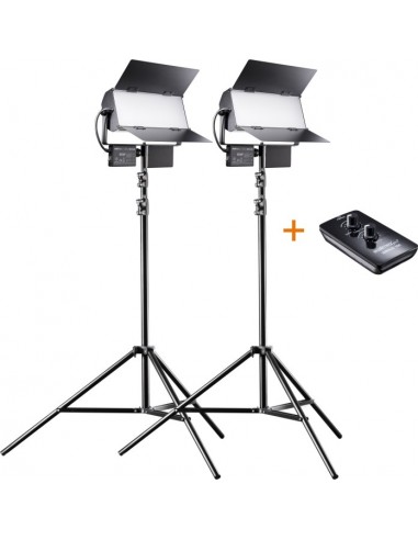 walimex pro Sirius 160 LED 65W Daylight 2-Pack with Tripods