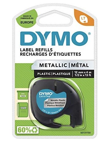 Dymo Letratag Band Metal silver 12 mm x 4 m