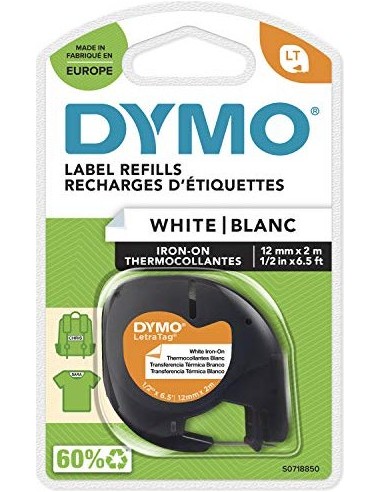 Dymo Letratag Iron-On white 12 mm x 2 m