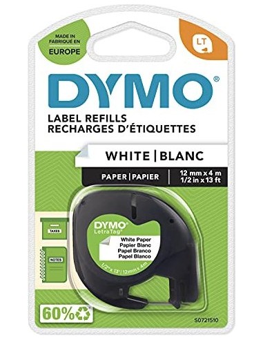 Dymo Letratag Band Paper white 12 mm x 4 m