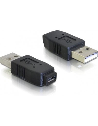 DeLOCK Adapter USB micro-A+B female to USB2.0-A male USB 2.0 A Black