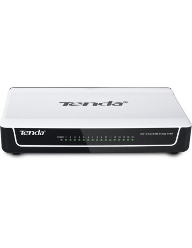 Tenda S16 network switch Unmanaged Fast Ethernet (10/100) Black, White