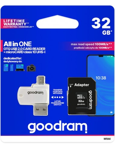 Goodram M1A4-0320R12 memory card 32 GB MicroSDHC Class 10 UHS-I