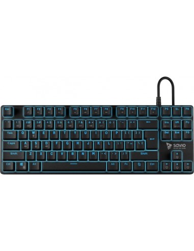 Savio Mechanical Gaming Keyboard SAVIO Tempest RX TKL Outemu BLUE USB QWERTY English Black