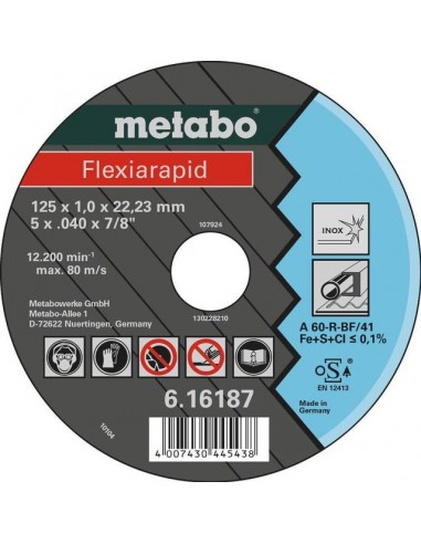 Metabo Flexiarapid 125x1,0x22,2 Inox