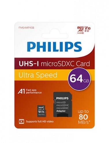 Philips 64 GB microSDXC, memory (FM64MP45B/10)