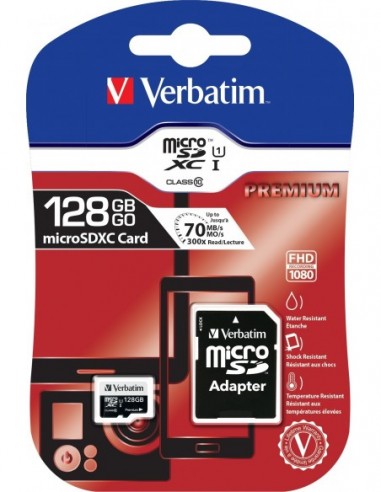 Verbatim microSDXC Pro     128GB Class 10 UHS-I incl Adapter