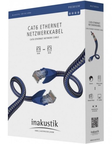 in-akustik Premium Network Cable CAT6 RJ45 5M