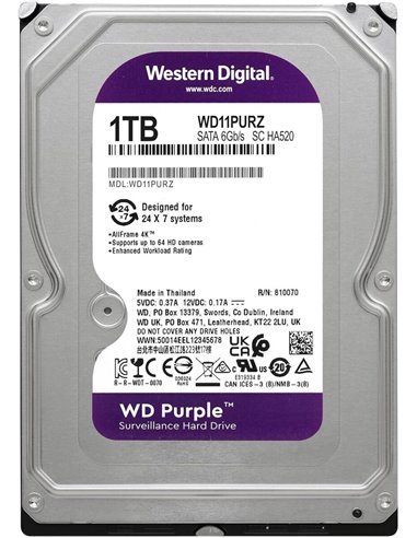 WD Purple WD11PURZ 1 TB - internal - 3.5 (D)