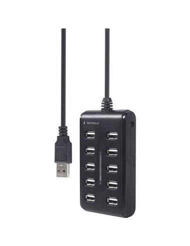 Gembird UHB-U2P10P-01 10-port USB 2.0 hub, black