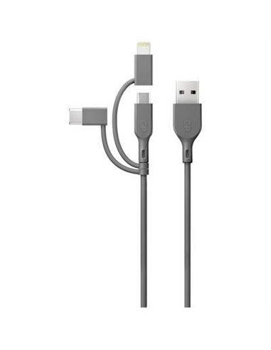 GP CY1N Charge & Sync Cable 1m 3in1 USB-A to Micro/USB-C/Light