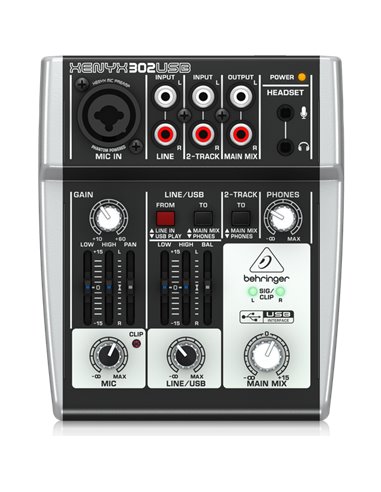 Behringer X302USB audio mixer 5 channels