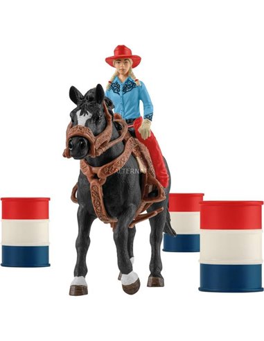 Schleich Farm World 42576 Cowgirl Barrel Racing Fun