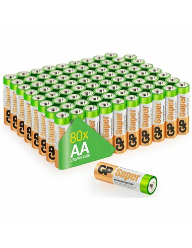 1x80 GP Super Alkaline AA Mignon Batteries Blister 03015AS80