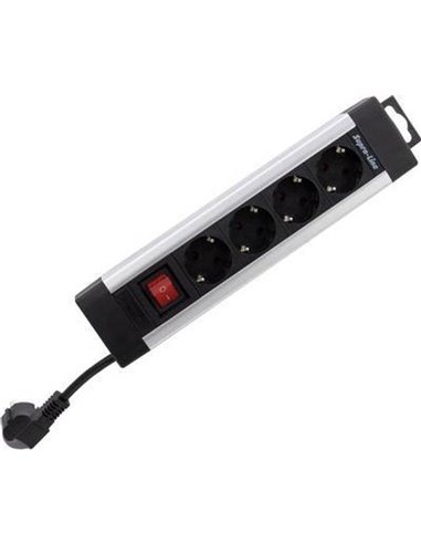 REV power strip 4x 1.9m Supraline with switch silver