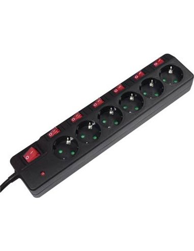 LogiLink power strip 6-way + 7 switches - LPS233