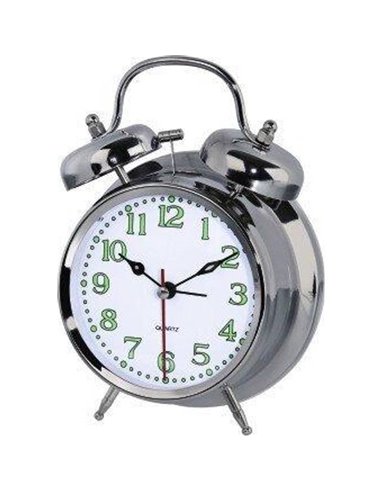 Hama Alarm Clock Nostalgy, silver fluorescent 186326