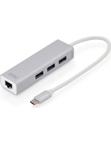 Digitus Adapter DA-70255 USB 3.0 C Gigabit + 3-Port Hub with GE LAN (DA-70255)