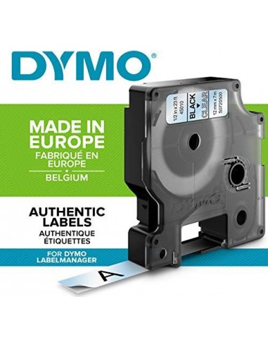 Dymo D1 12mm Black/Clear labels 45010