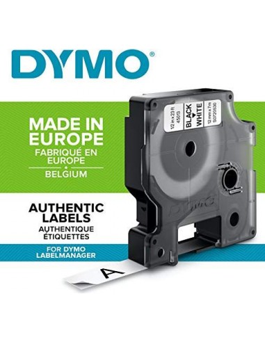 Dymo D1 12mm Black/White labels 45013