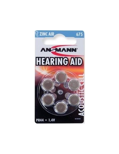 1x6 Ansmann Zinc-Air 675 (PR 44) Hearing Aid Batteries