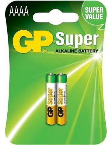 1x2 GP Super Alkaline AAAA Batteries 03025AC2