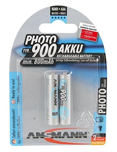 1x2 Ansmann maxE NiMH rech.bat. 900 Micro AAA 800 mAh PHOTO