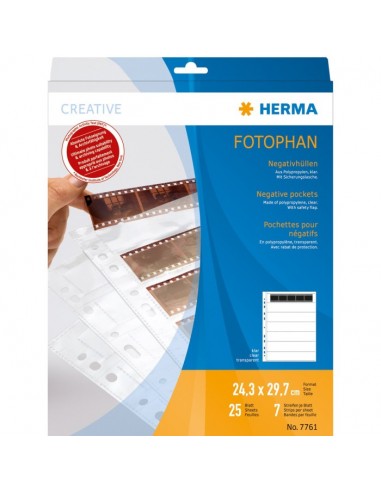 Herma Negative pockets PP clear 25 Sheets/5-Strips 7761