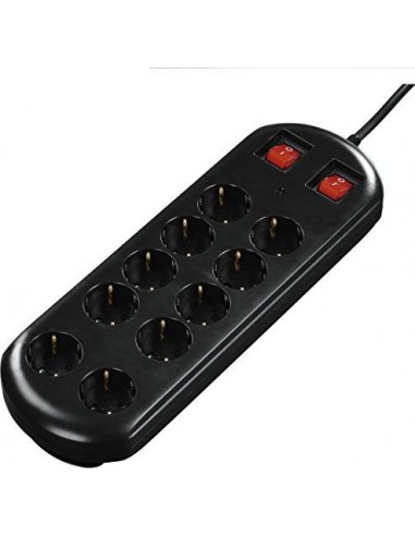 Hama Socket Line 10-fold 2 switch  black 2 m