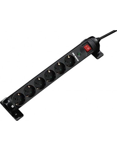 Hama Socket Line 6-fold turnable switch black