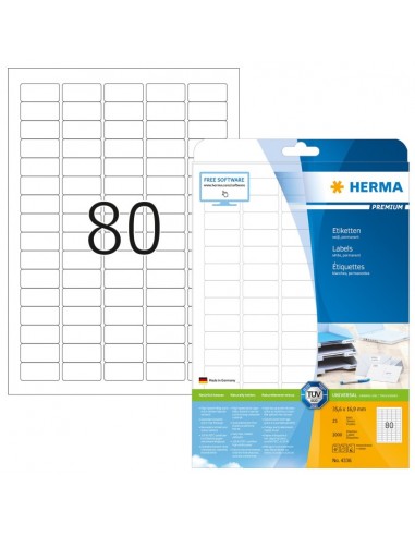 Herma Label           35,6x16,9 25 Sheets DIN A4 2000 pcs. 4336