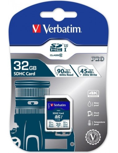 Verbatim SDHC Card Pro 32GB Class 10 UHS-I