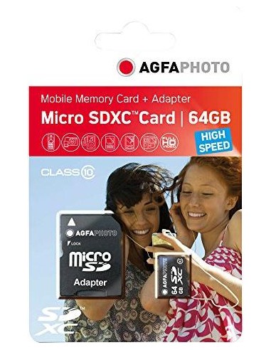 AgfaPhoto MicroSDXC UHS-I   64GB High Speed Class 10 U1 + Adapter