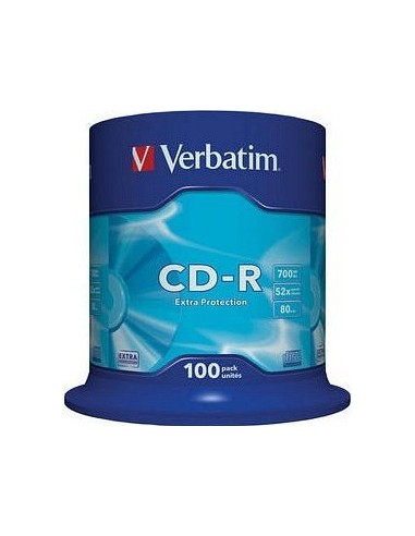 1x100 Verbatim Data Life CD-R 80 700MB, 52x Speed, Cake Box