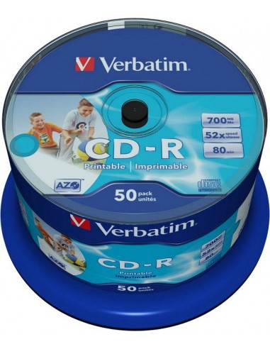 1x50 Verbatim CD-R 80 / 700MB 52x Speed wide printable generic