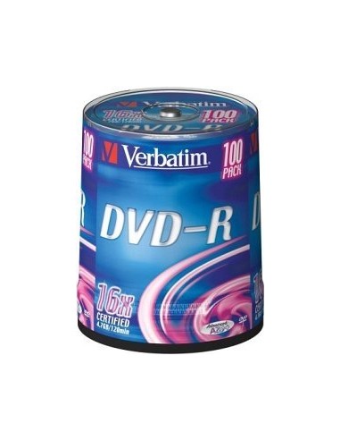 1x100 Verbatim DVD-R 4,7GB 16x Speed, matt silver