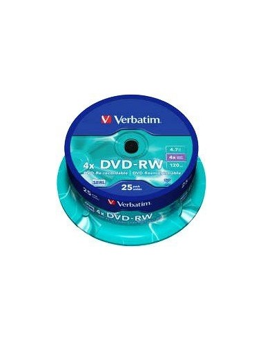 1x25 Verbatim DVD-RW 4,7GB 4x Speed, matt silver