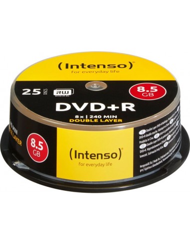 1x25 Intenso DVD+R 8,5GB 8x Speed, Double Layer Cakebox