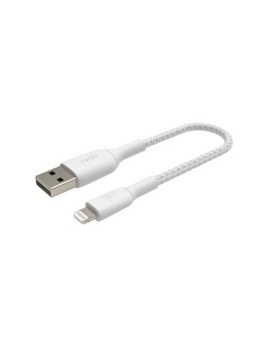 Belkin Lightning to USB-A Cable 15cm, Braided, mfi cert, white