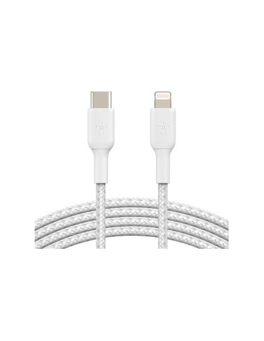 Belkin Lightning/USB-C Cable 1m braided, mfi cert., white