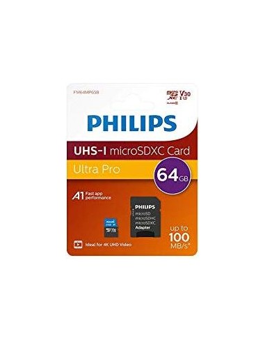 Philips MicroSDXC Card      64GB Class 10 UHS-I U3 incl. Adapter