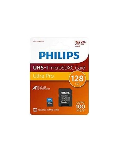 Philips MicroSDXC Card     128GB Class 10 UHS-I U3 incl. Adapter