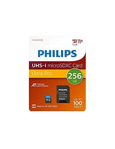 Philips MicroSDXC Card     256GB Class 10 UHS-I U3 incl. Adapter