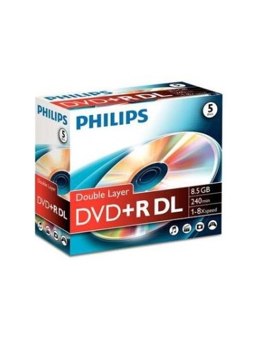 1x5 Philips DVD+R 8,5GB DL 8x JC